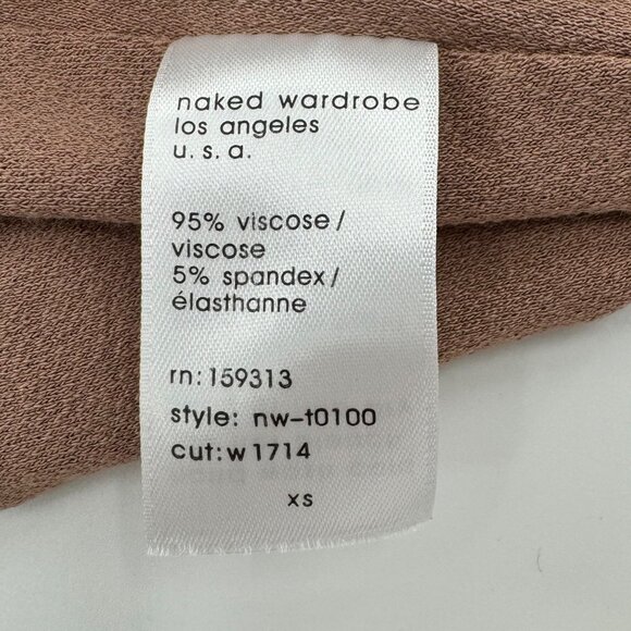 NWT - Naked Wardrobe Brown Spaghetti Strap Crop Top XS Viscose/Spandex - Picture 5 of 7